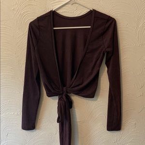 Long Sleeve Tie Crop